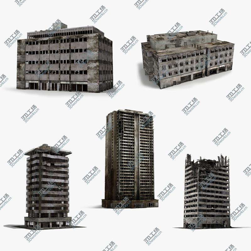 images/goods_img/202104093/3D Destroyed Ruin Abandoned Buildings Set 5 Collection model/1.jpg